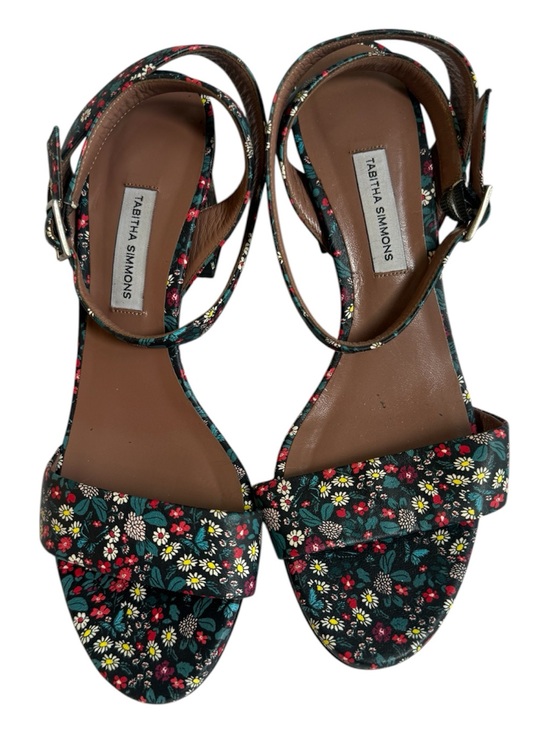 Tabitha Simmons Shoes - Tabitha Simmons Leticia Floral Printed Leather Block Heel Sandals Size 38 US 8
